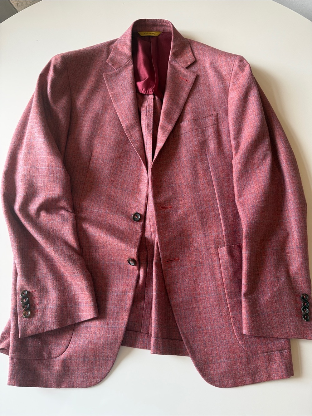 Canali Pink Textured Sport Coat - Two-Button Tailored Blazer